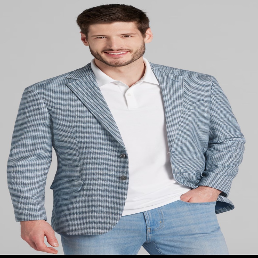 Men's Blue Checkered Blazer